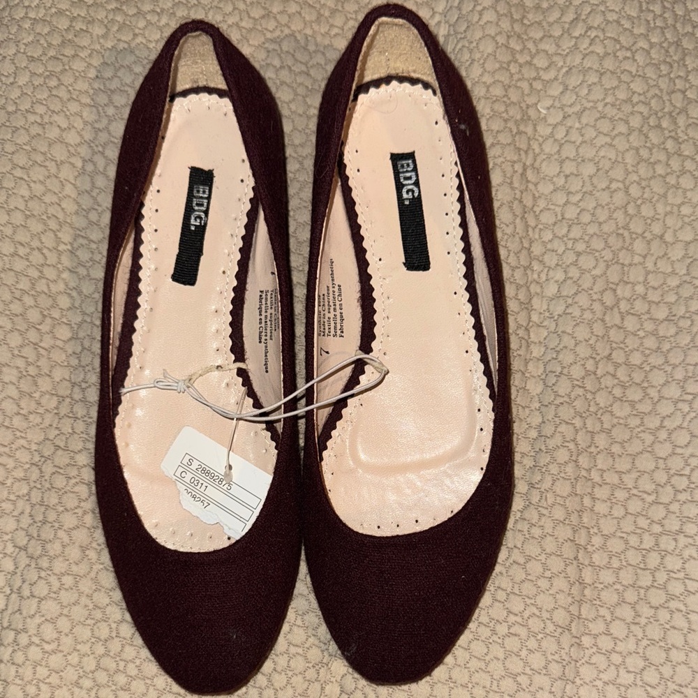BDG Women's Dark Burgundy Flats